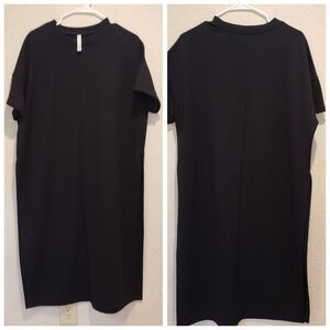 Athleta Womens Medium Boulevard  2 Side Split Maxi Dress Black